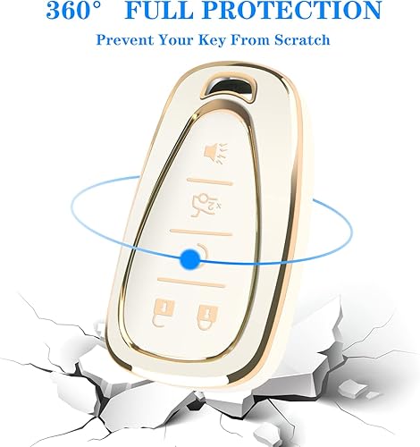 Miniatura 4 de QBUC Funda para llavero Chevy con llavero protector de TPU para Chevrolet Equinox Malibu Traverse Blazer Camaro Impala Cruze Volt Bolt Sonic Trax