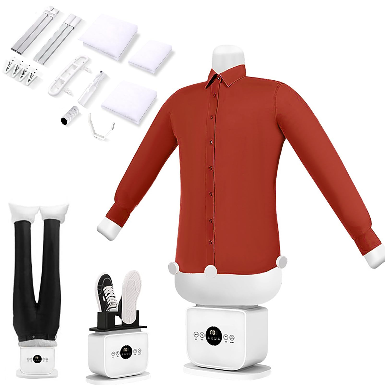 Macchina da Stiro Automatica 2 In 1, Ferro da Stiro a Vapore Automatico a Mani Libere, con Impostazioni di Temperatura e Timer, Rimozione Rughe Indumenti Gonfiabile Per Camicie, Pantaloni e Scarpe
