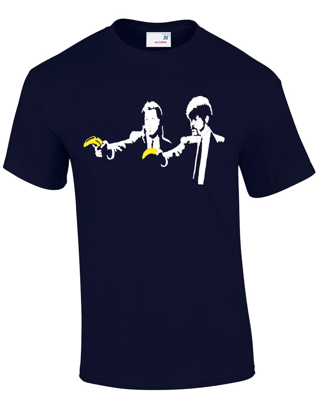 Crown Designs Men's Navy Pulp Fiction Banksy Style Novelty Gifts For & Teenagers T-Shirts Tops - /Xx-Large