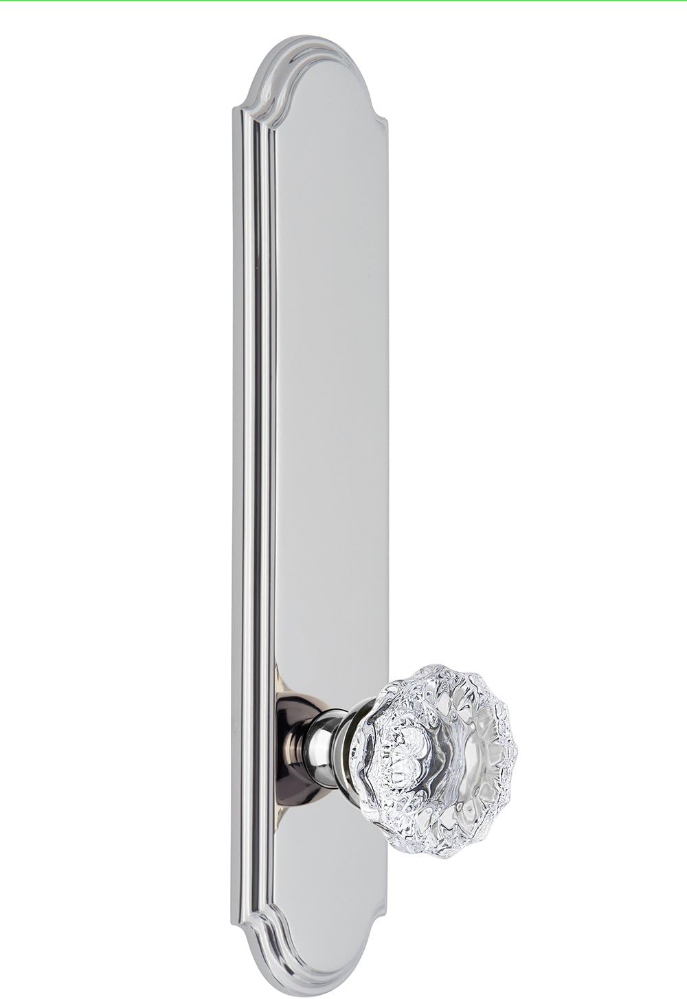 Grandeur 804014 Hardware Arc Tall Plate Fontainebleau Knob, Single Dummy, Vintage Brass