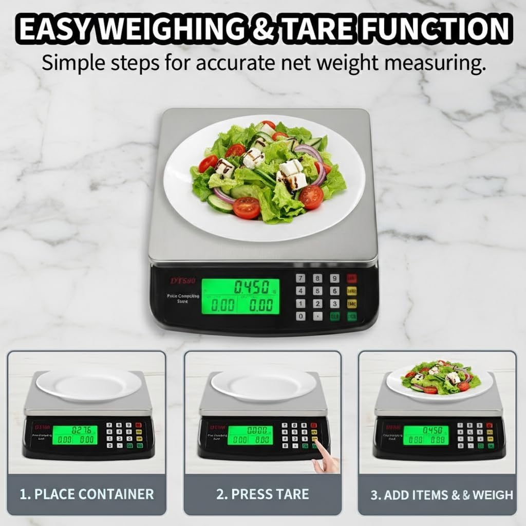 Cyfrowa waga kuchenna 30 kg/66lb Commercial Food Scale Price Computing Scale with Counting & Tare Function deli Scale
