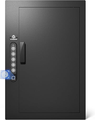Miniatura 8 de XDeer Caja fuerte de seguridad de pared plana oculta en la pared, caja fuerte biométrica oculta para huellas dactilares, cajas fuertes electrónicas