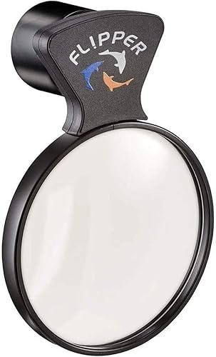 Flipper DeepSee - Visor magnético para acuarios de 4 pulgadas, lente de aumento de grado óptico para tanques de vidrio y acrílico de hasta 58