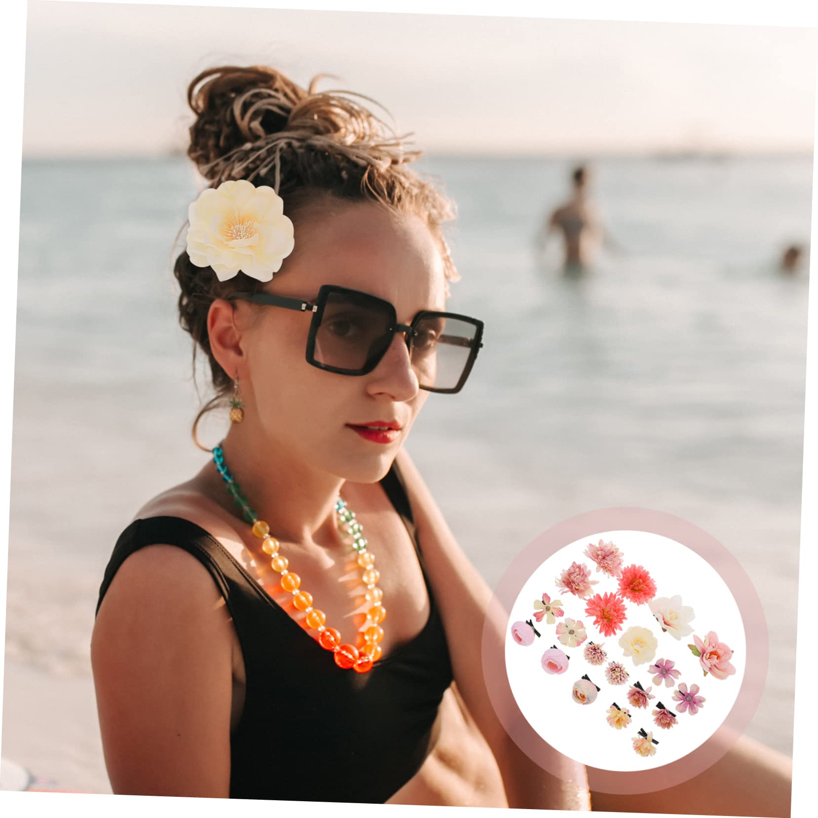 Toyvian 84pezzi Fermagli Per Forma Di Fiore Per Donne e Bambine Accessori Eleganti Per Acconciature Per Eventi e Uso Quotidiano Colori