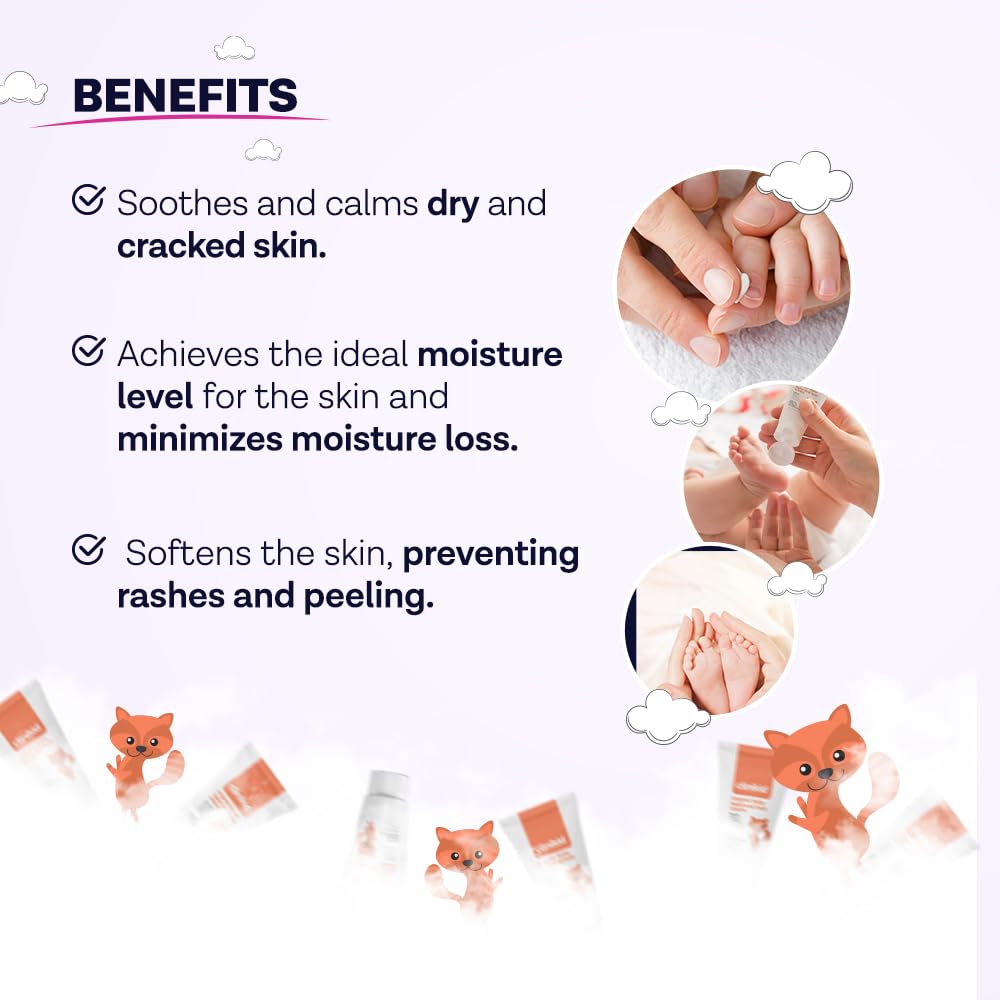 Clinikid Organic Baby Hand & Foot Cream, Soothes and Nourishes Dry Skin, 2.65 Oz (4)
