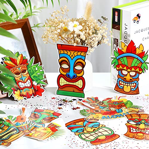 Blulu 90 Pcs Tiki Bulletin Board Set Hawaii Luau Classroom Decorations Tropical Aloha Paper Cutouts Summer Beach Bulletin Board Cut Outs For Hawaiian Birthday Party Nursery Classroom Decor #TOP4