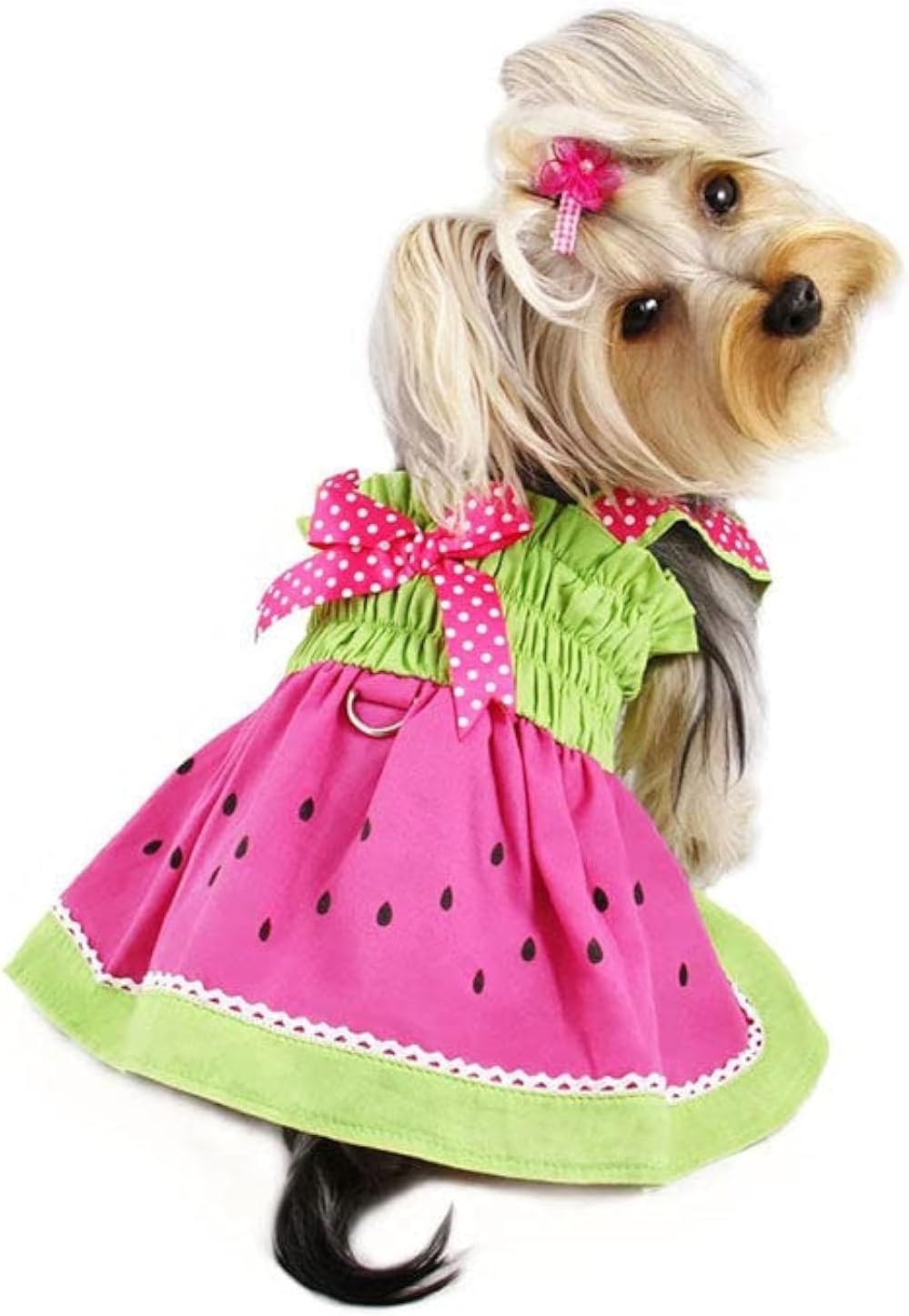 Klippo Dog/Puppy Sundress/Party/Christmas/Holiday/Valentine's Day/Festive/Fancy/Formal Sparkling Bow Dress for Small Breeds (X-Large, Watermelon)