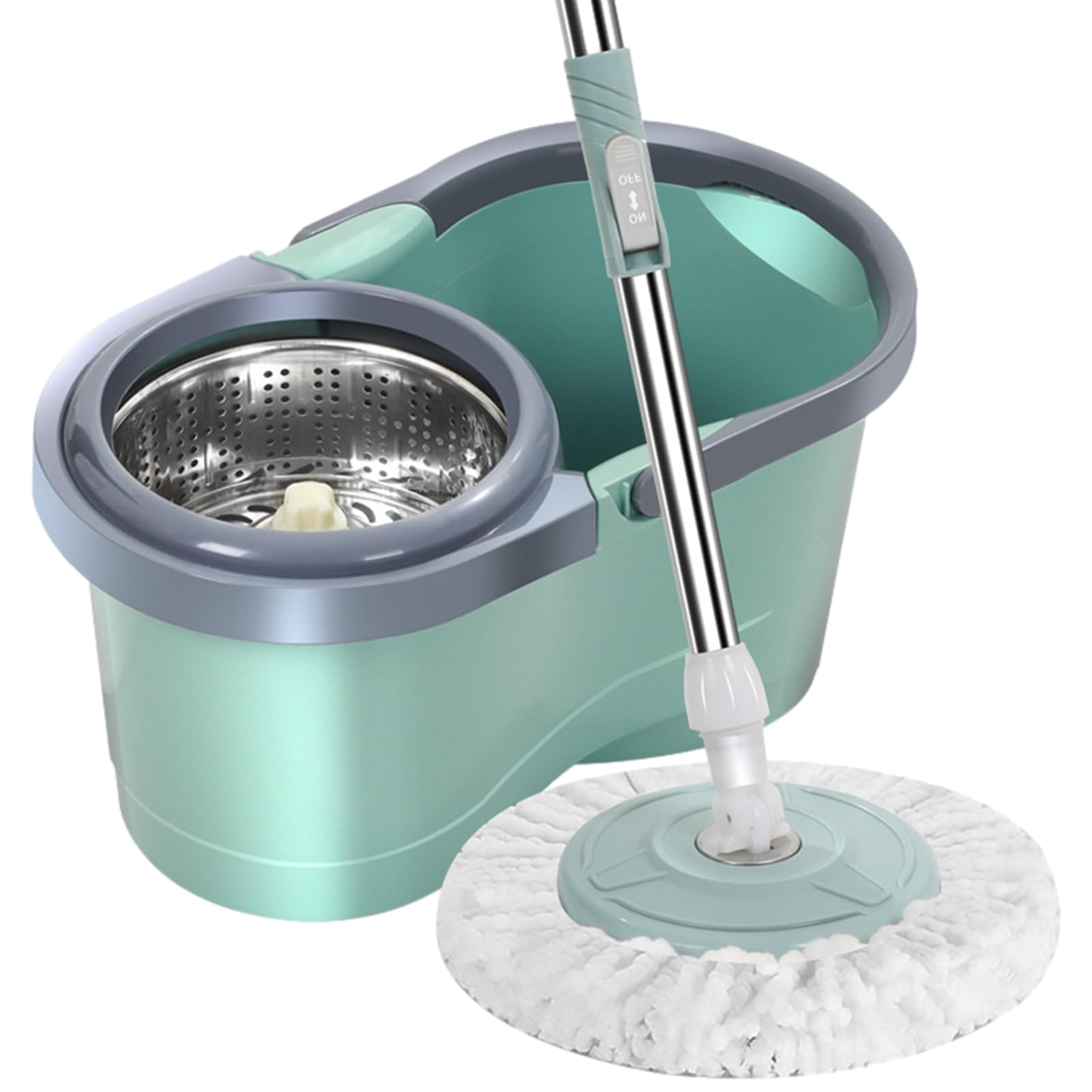 Cubo de limpieza giratorio con fregona giratoria sin HA, ahorra mano de obra para sala de estar, cocina, balcón y estudio, solución de limpieza eficiente y cómoda