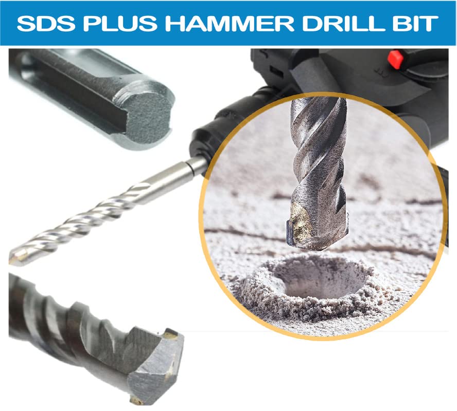 SDS Plus Rotary Hammer Drill Bit 15Pcs 5/32 in. x 8 in. Masonry Concrete Rock Drill Bit Tool Set