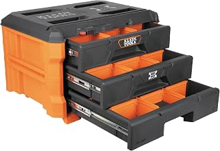 Klein Tools 54823MB MODbox 3-Drawer Tool Box Organizer - Stackable, Heavy-Duty 50 lb Capacity Storage