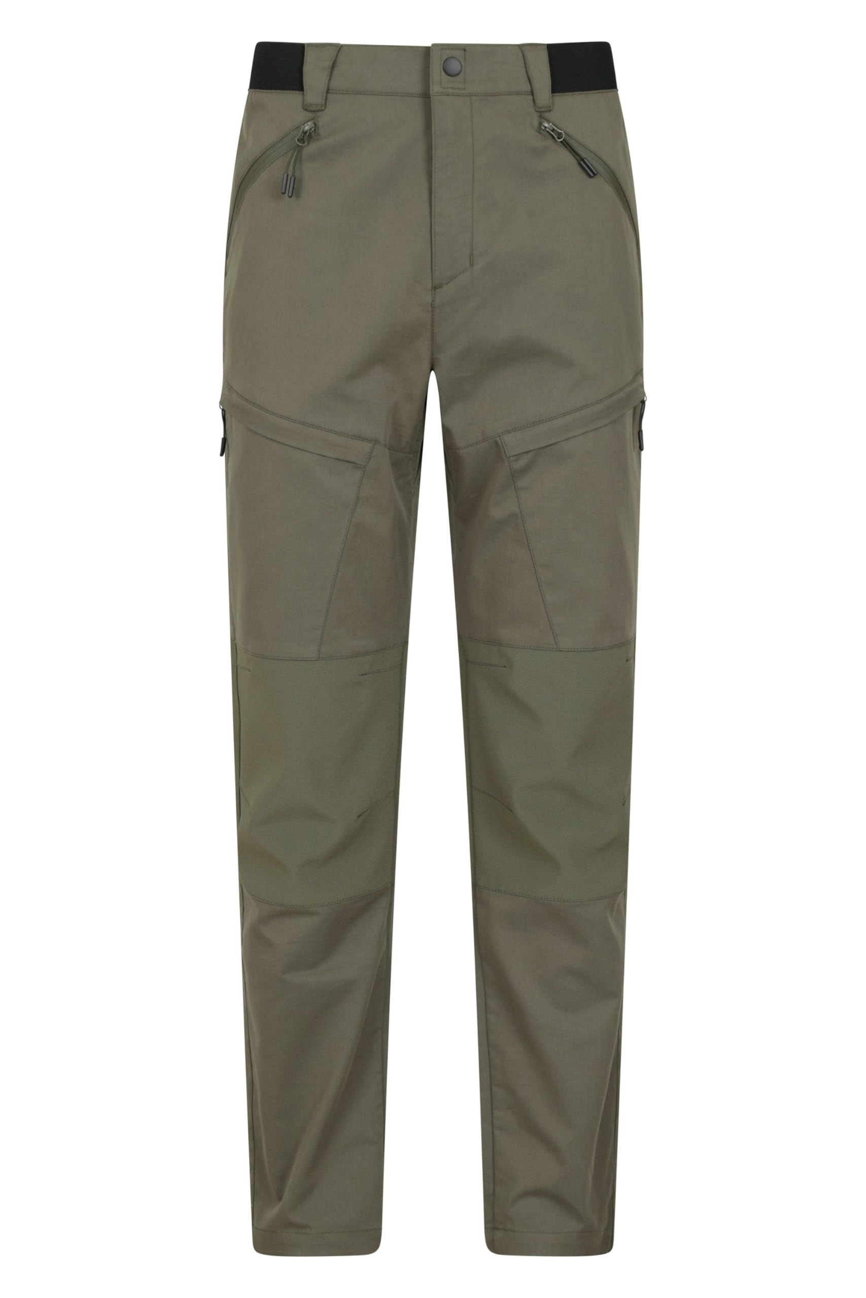 Mountain Warehouse Jungle Mens Trekking Trousers - Water-Resistant Bottoms, UV Protect & Elastic Waistband Pants - Spring Summer, Outdoors & Trekking Khaki (Trekking Short) W36