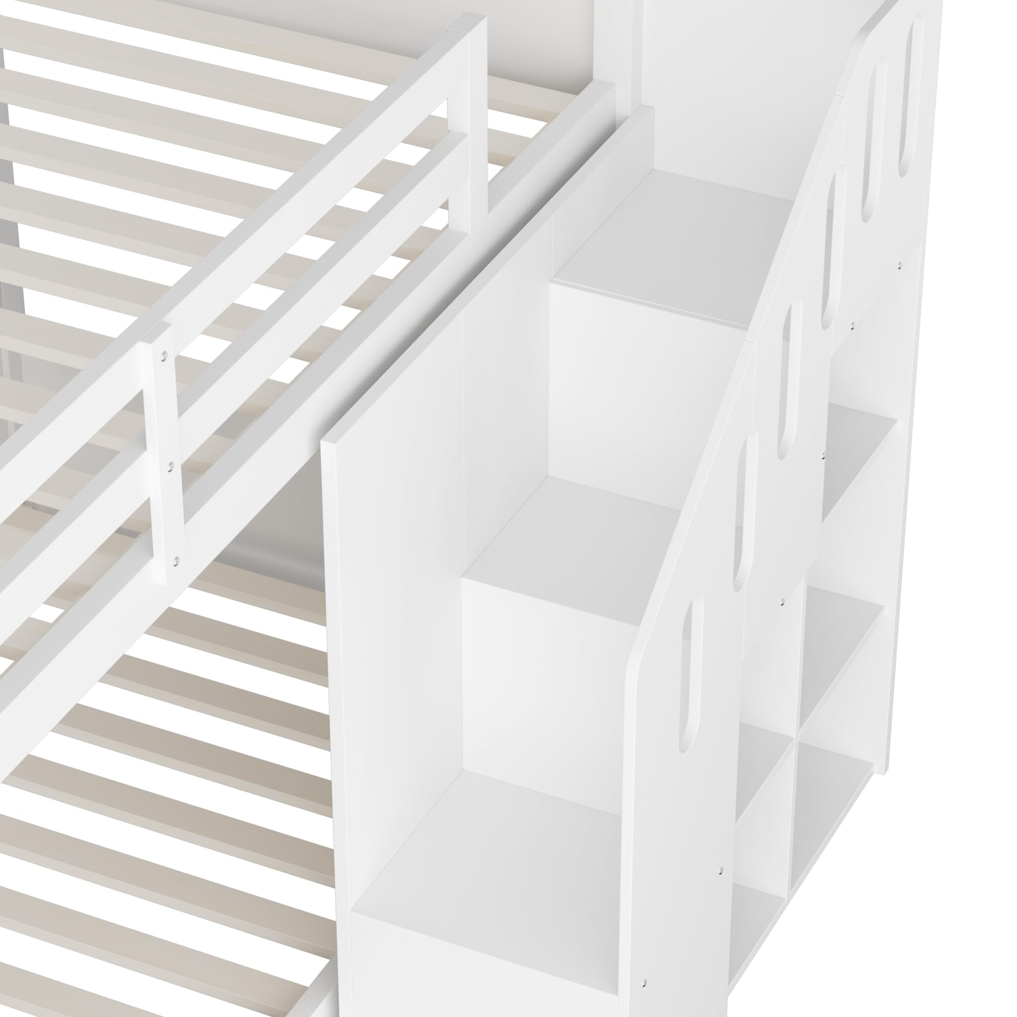 Dolamaní Letto a castello per 2 bambini, 90 x 200 cm, con scala, letto per bambini con armadietti e protezione anticaduta, per cameretta dei bambini, letto a soppalco per bambini, letto a castello per