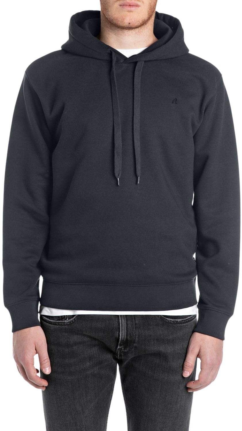Replay Men's basic hoodie, 067 Night Blue, M