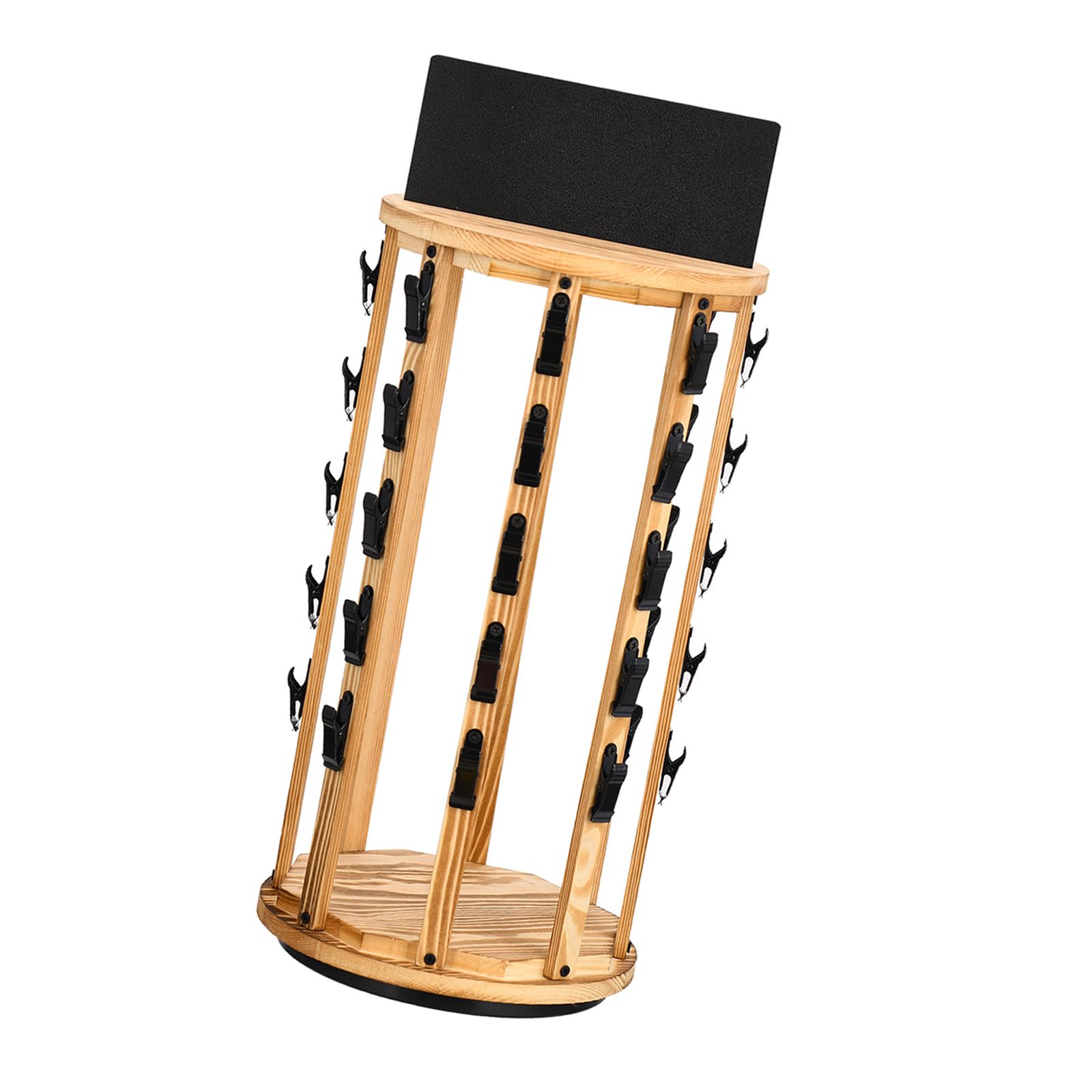 Hsioluted Wooden Chip Display Stand with Smooth Turning Mechanism and Stable Construction Home and Commercial Display
