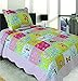 Mk Collection 2 Pc Bedspread Teens/girls Pink Yellow Green Blue Butterfly Floral New 006