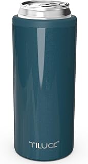 Skinny Can Cooler, Stainless Steel Insulated Slim Cans, 12 oz | Beer & Hard Seltzer, Doucle-Walled Stainless Steel Insulated Slim Cans, Slim 12 oz(Glitter Indigo)