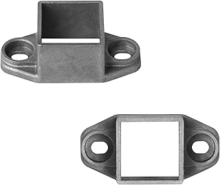 20 Pack 1-1/4" Aluminum Square Post Flange Base, Square Tube Connector, Wall Mount End Fence Bracket for Deck Rail Handrail