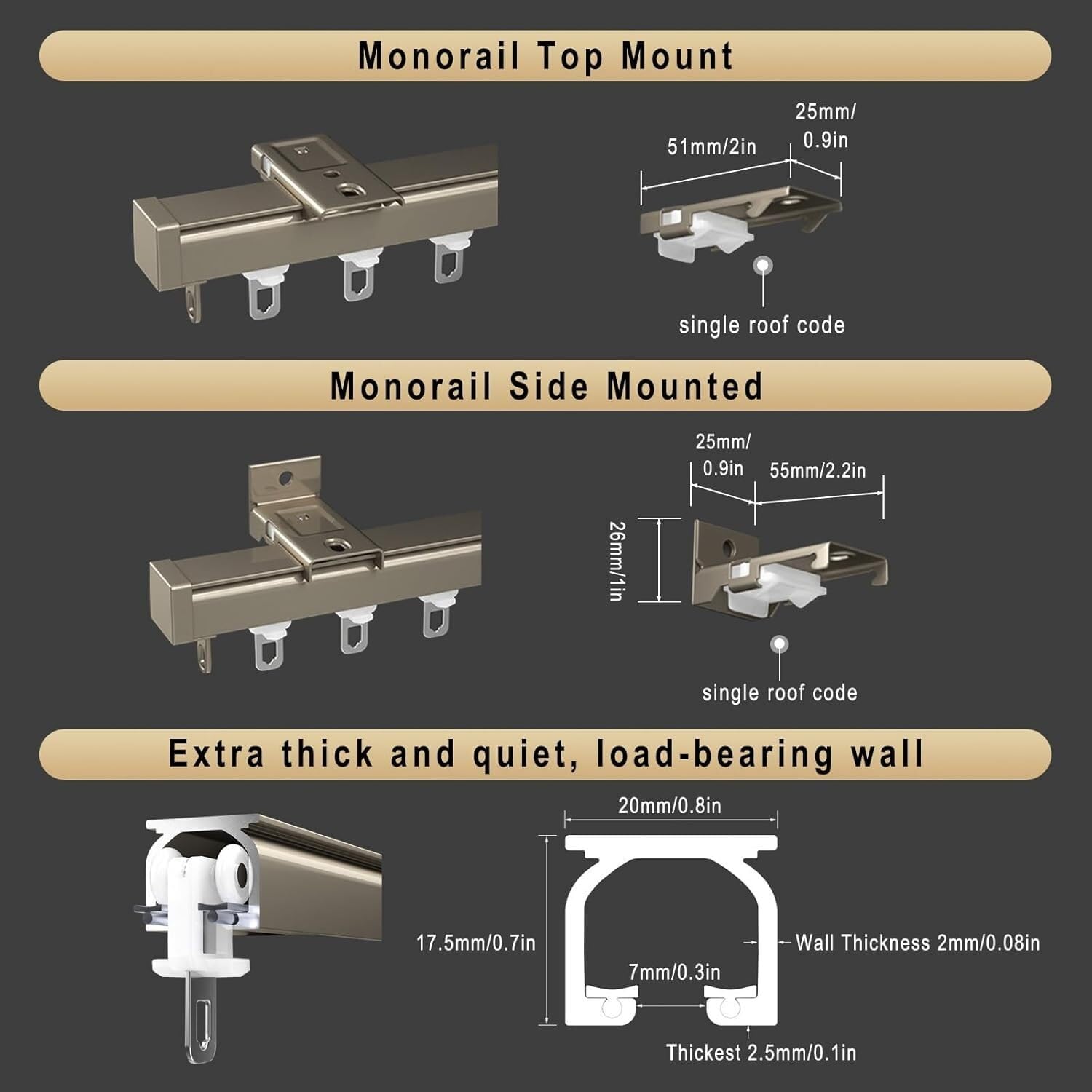Aluminiowy system szyn kurtynowych Heavy Duty pojedyncze/podwójne tory 39,6236 cm pogrubiony montaż bez hałasu kompletne akcesoria czarny karnisz z prowadnicami