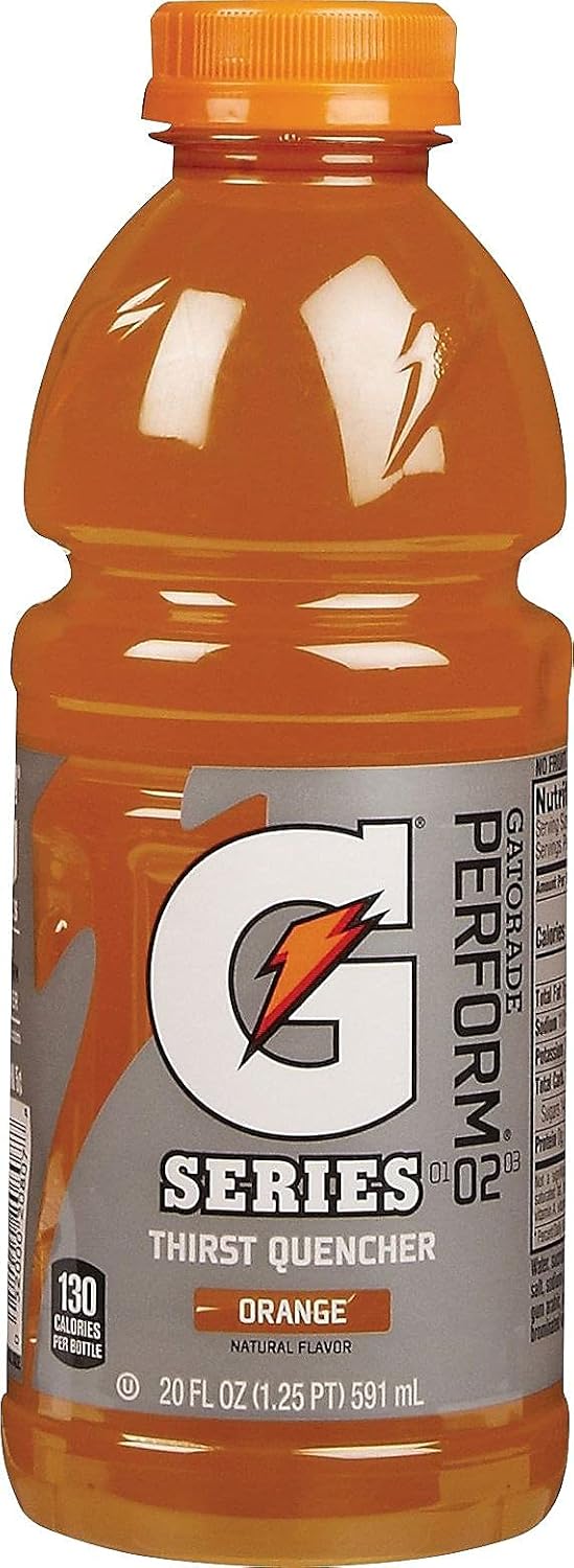 Gatorade Sports Drink, Wide Mouth, 20 Oz Bottles, Orange, 480 Fl Oz (Pack of 24)