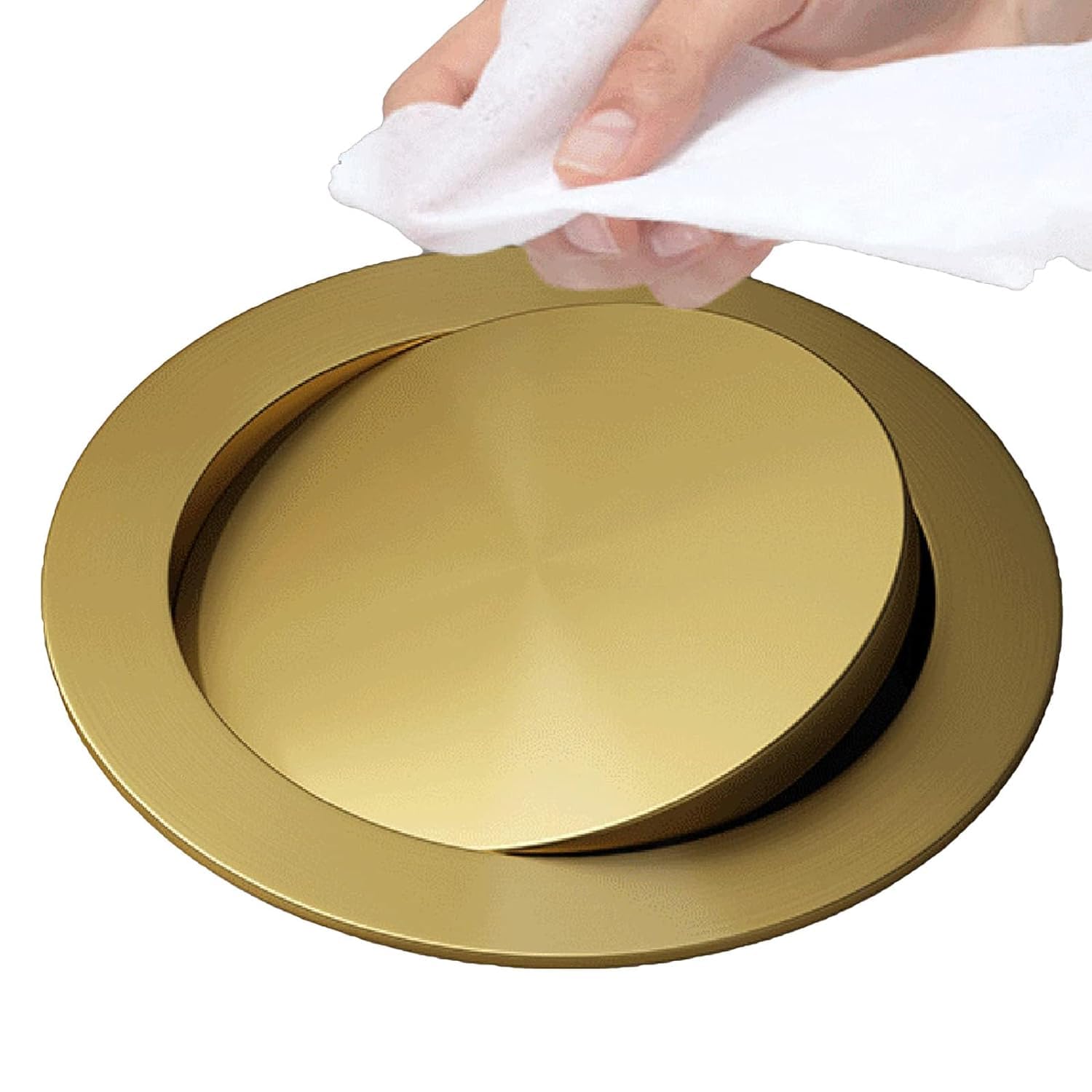 Recessed Trash Can Lid, Round Trash Bin Built-in Balance Flap 304 Stainless Steel Garbage Can Lid