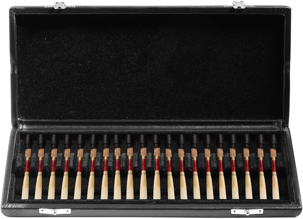 Premium Leather Case For Clarinet And Tenor Saxophone With 20 Slot Storage