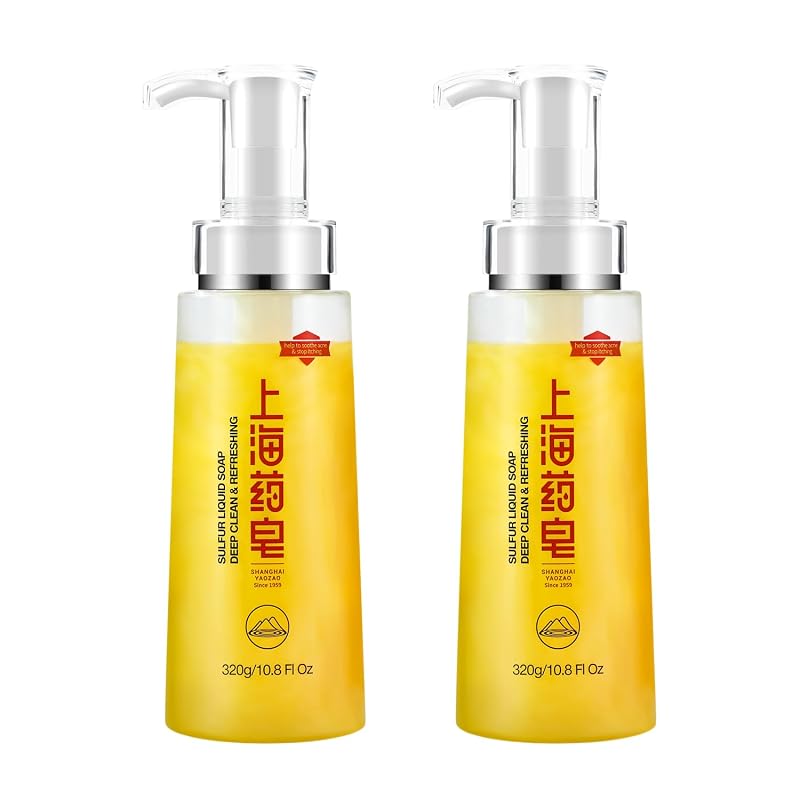 Bee & Flower Sabonete Líquido com Enxofre para Corpo e Cabelo, Pacote com 2
