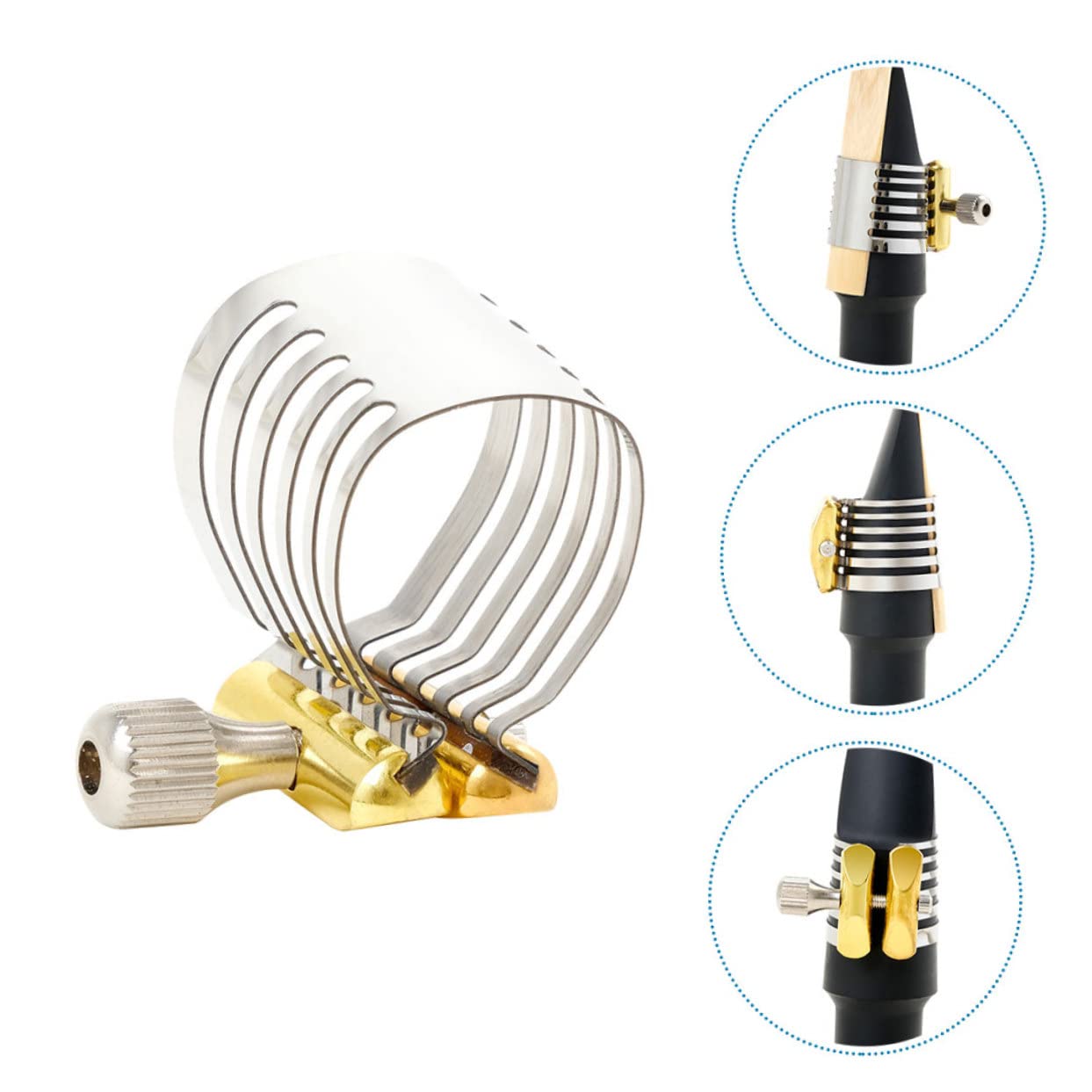 Toyvian 2sets Clip Per Sassofono Inossidabile Accessorio Professionale Per Strumenti Fiato Facile Da Installare Adatto Principianti e Professionisti