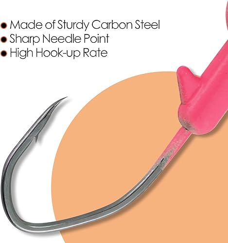 Miniatura 5 de Dr.Fish Paquete de 10 plantillas de cangrejo con ojos 3D, cabeza de pesca de lubina, pesca de lubina, trucha, anzuelo, anzuelo, cebo vivo, plástico,