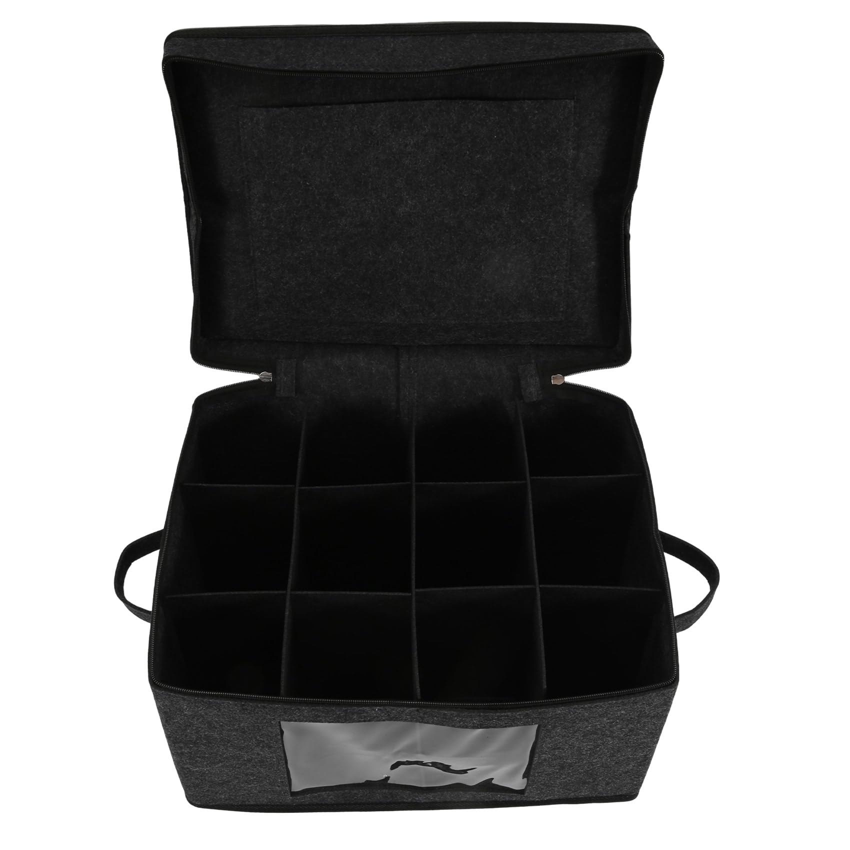 CTRLZS Foldable Wine Glass Storage Box Eco-Friendly Design for 12 Goblets, Japanese-Style Felt Organizer