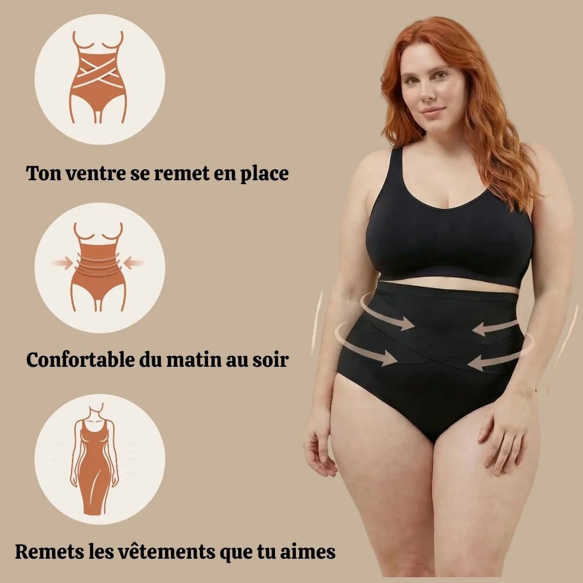 Belayan Culotte Haute Gainante Spécial Post Partum,Lot de 5 Culottes Gainantes pour Femme,Gainant Ventre Invisible Respirant,pour Post-Partum,Sport et Port Quotidien