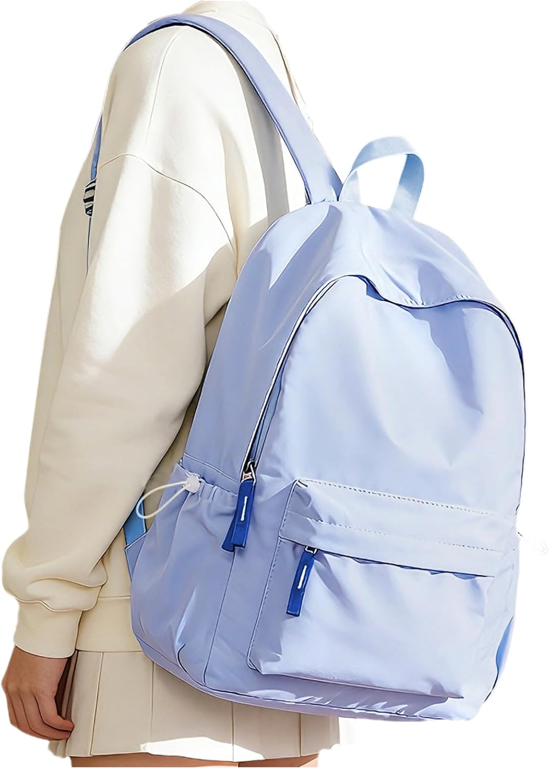 School Backpack for Teen Girls,Simple School Book Bag Waterproof High School Backpack for Boys Middle Student Bookbag College Backpack for Women Men Casual Daypack Travel Aesthetic Backpacks Blue