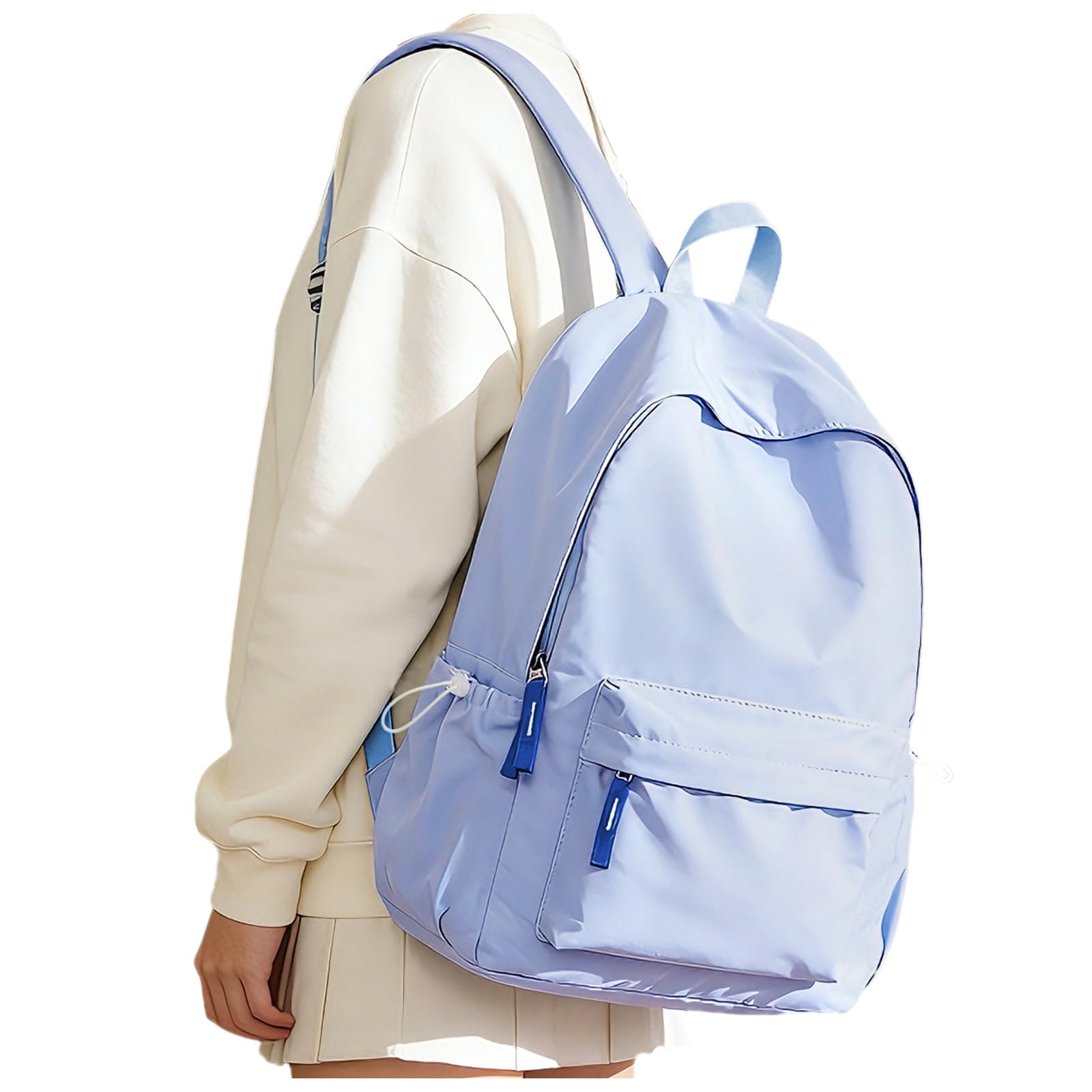 School Backpack for Teen Girls,Simple School Book Bag Waterproof High School Backpack for Boys Middle Student Bookbag College Backpack for Women Men Casual Daypack Travel Aesthetic Backpacks Blue