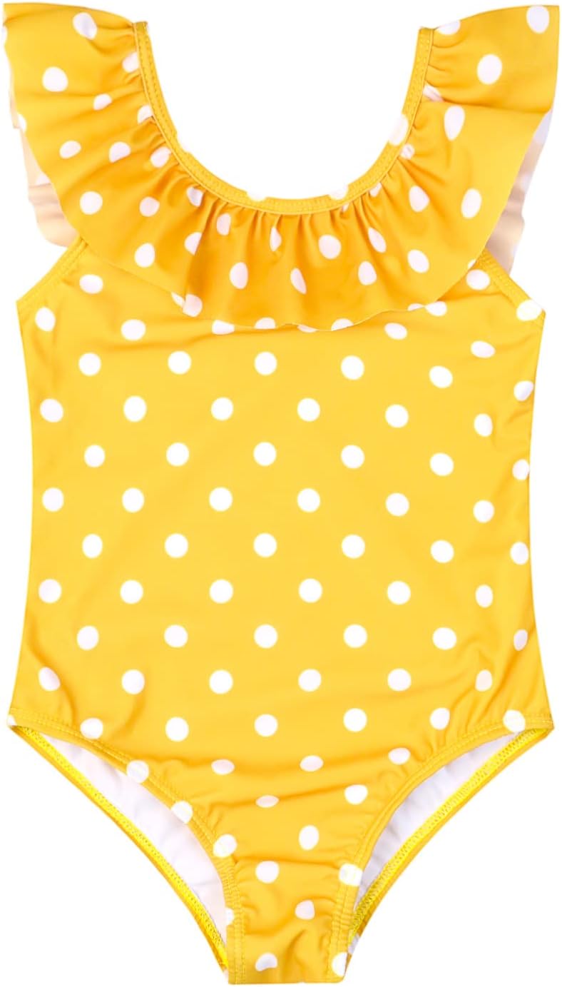 CHILDRENSTAR Girls Swimsuit One Piece Swimsuits Ruffle Bathing Suit Kids Beach Swimwear UPF 50+