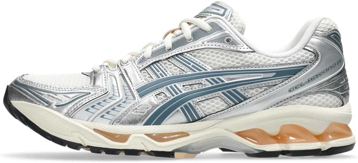 ASICS Gel-Kayano 14 Tênis unissex, Creme/Ironclad, 6 Women/4.5 Men