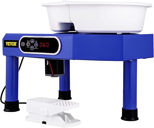 Miniatura 9 de VEVOR Rueda de cerámica, máquina formadora de cerámica, pantalla táctil LCD de 9.8 pulgadas, cerámica de 350 W, herramientas eléctricas de escultura