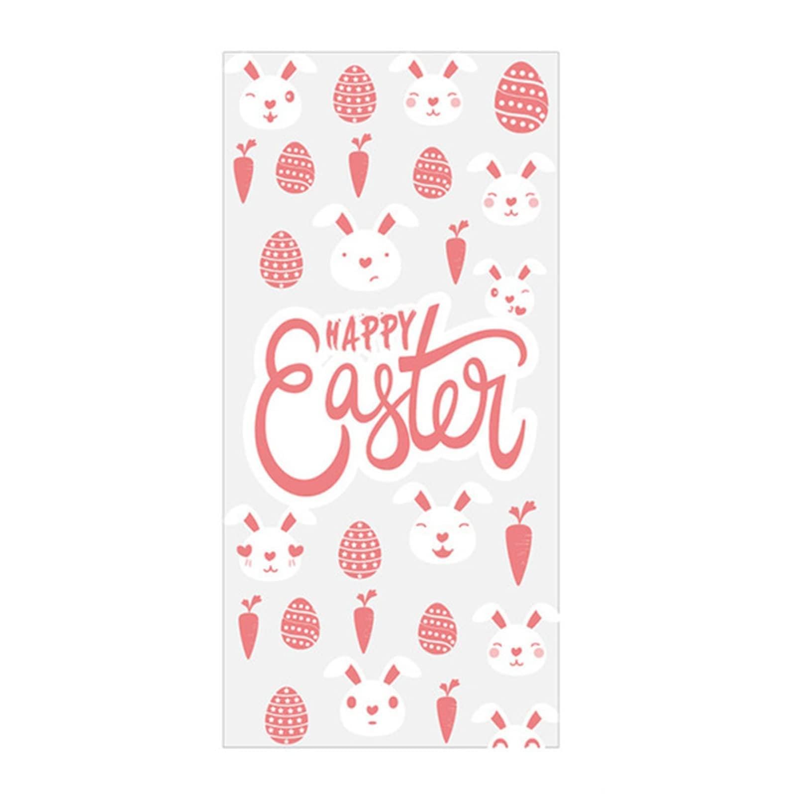 Elnwnnkc 50 Pack Easter Cookie Bags Easter Treat Bags Theme for Cookie Candy Parties Supplies Candy for Party for Wedding