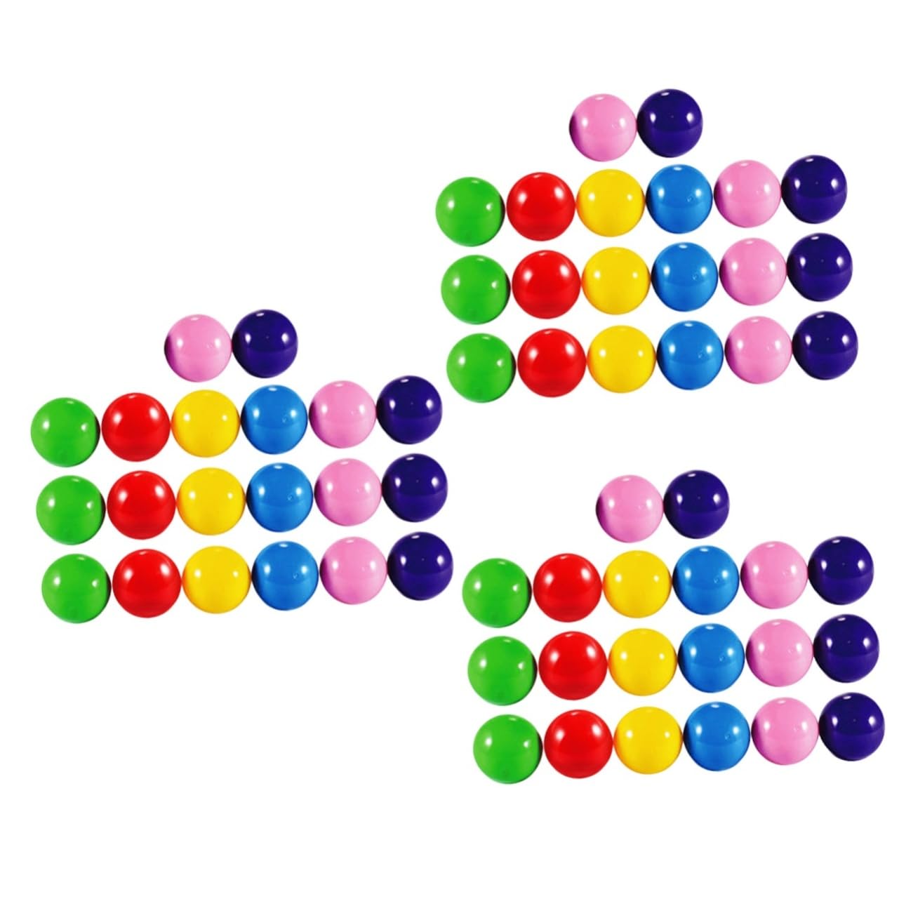 VICASKY 3sets Colorful Raffle Balls 100/pack 2.5cm Game Balls Numbers Party Game Smooth Plastic Material 20pcs*3
