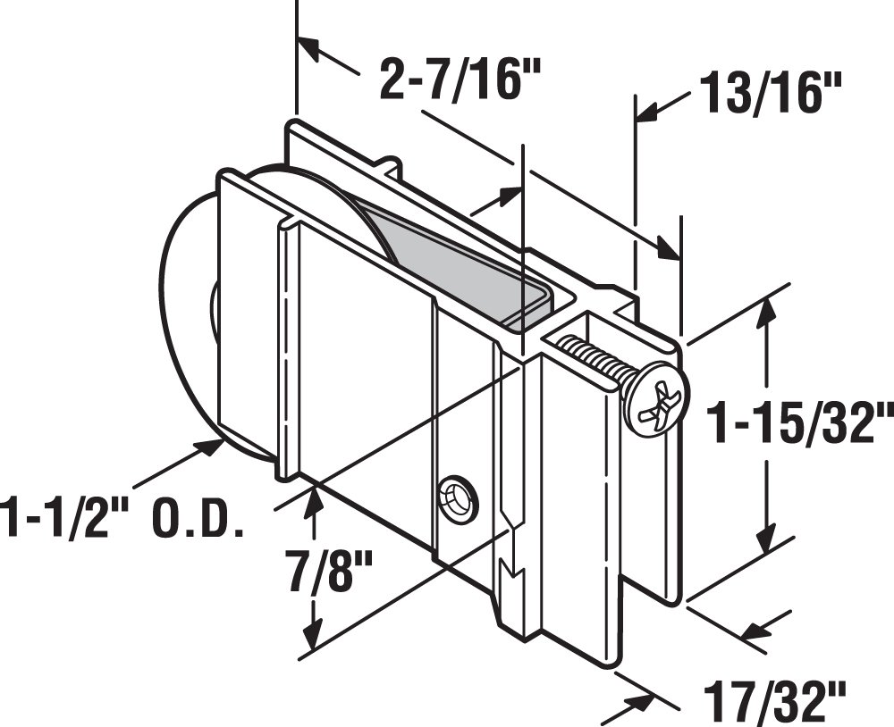 Prime-Line D 1598 Adjustable 1-1/2-in Aluminum Sliding Patio Door Roller Assembly (Single Pack)