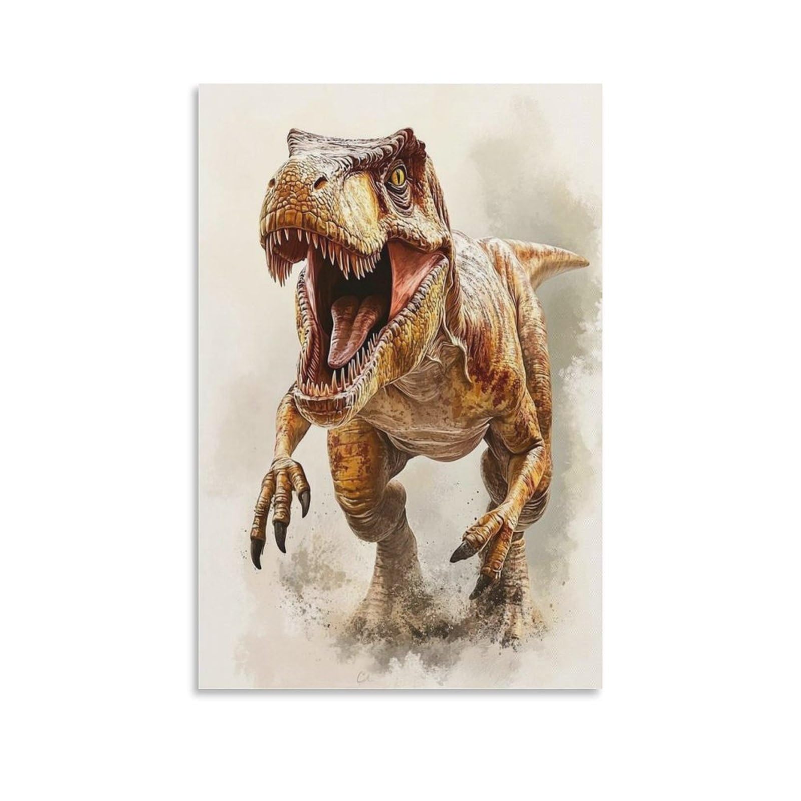 Bncedjk T-Rex, Tyrannosaurus Dinosaurier T-Rex, Tyrannosaurus Dinosaurier, Canvas Poster Wall Art Decor Print Picture Paintings For Living Room Bedroom Decoration 24X36inch(60X90cm)