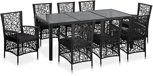 BIGBARLEY Sillas de exterior para todo tipo de clima, silla de comedor, silla de patio, para patio trasero, juego de comedor de 9 piezas, ratán de BIGBARLEY Sillas de exterior para todo tipo de clima, silla de comedor, silla de patio, para patio trasero, juego de comedor de 9 piezas, ratán de