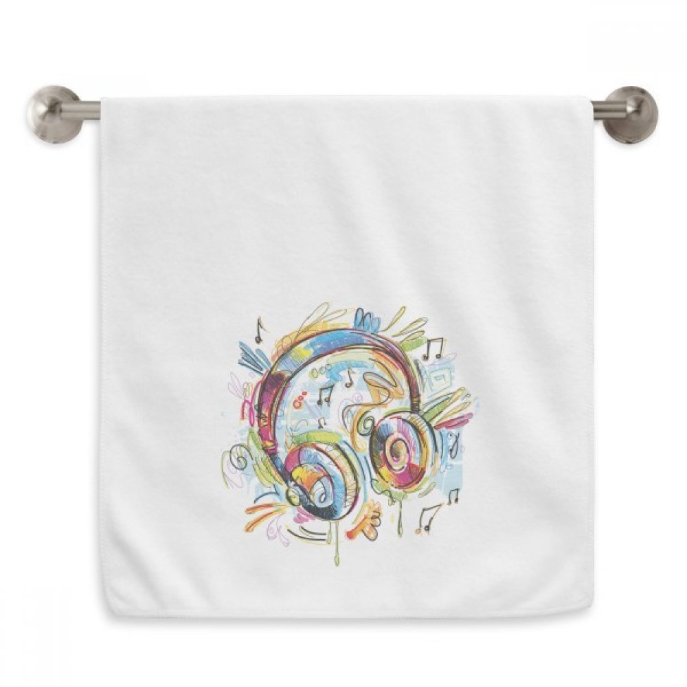 Casque coloré musique motif diadème serviettes douces et réconfortantes 13x29 pouces