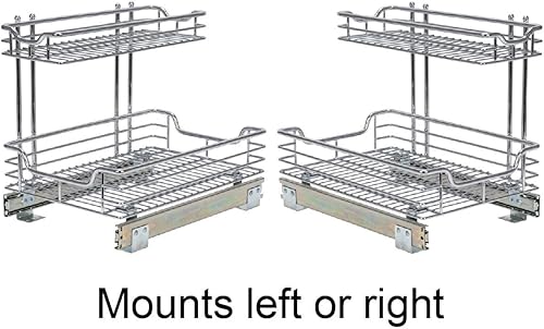 Vista 182 de Household Essentials Glidez - Organizador multiusos de acero cromado extraíble y deslizante para utensilios de cocina y utensilios para hornear