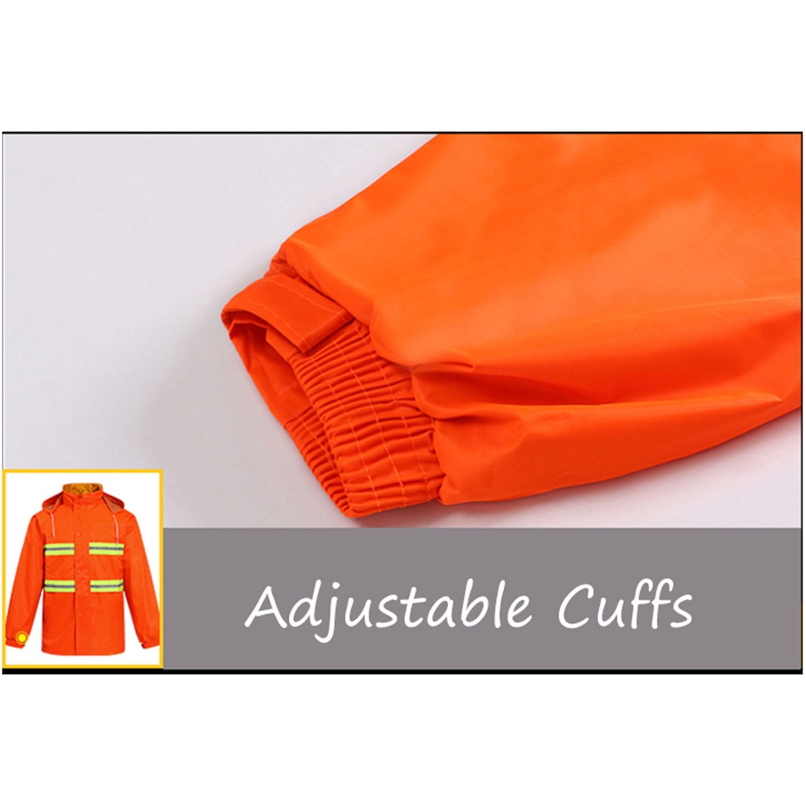 Chaleco reflectante de alta visibilidad, Traje de lluvia ligero reflectante alta visibilidad con capucha for hombres tallas múltiples naranja