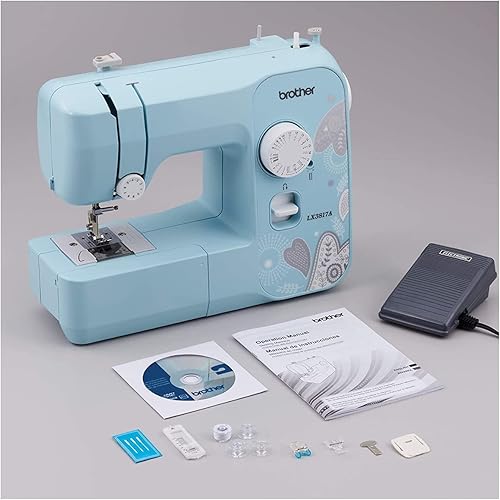 Miniatura 7 de Brother RLX3817A Máquina de coser de 17 puntadas (azul) con bobinas de 36 piezas e hilos de coser (renovado) (2 artículos)