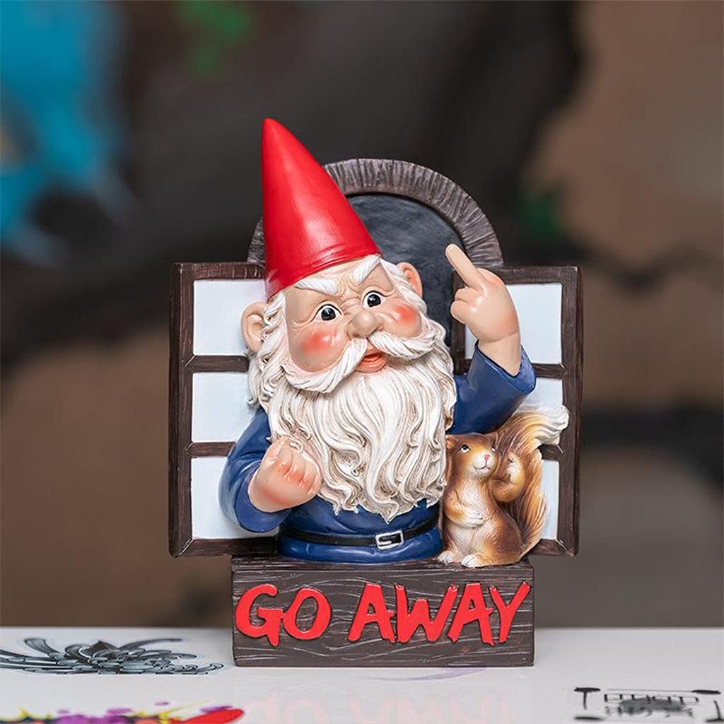 Wall Sculpture Garden GNOME Statue Outdoor Elf out The Window Tree Hugger Resin Craft Naughty Garden GNOME Garden Decoration
