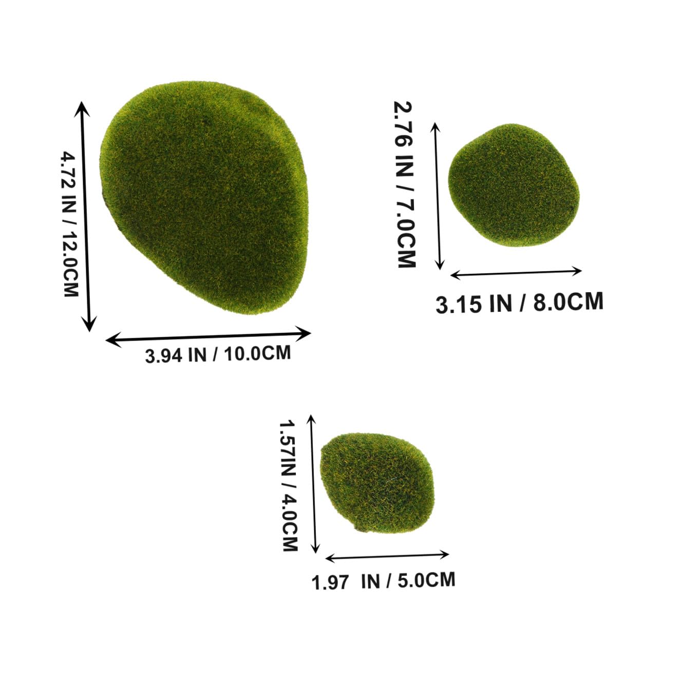 Cabilock 43 Piezas de Piedra Artificial Musgo, Adorno Decorativo de Espuma Verde para Pared de Fondo y Hogar, Estilo Creativo