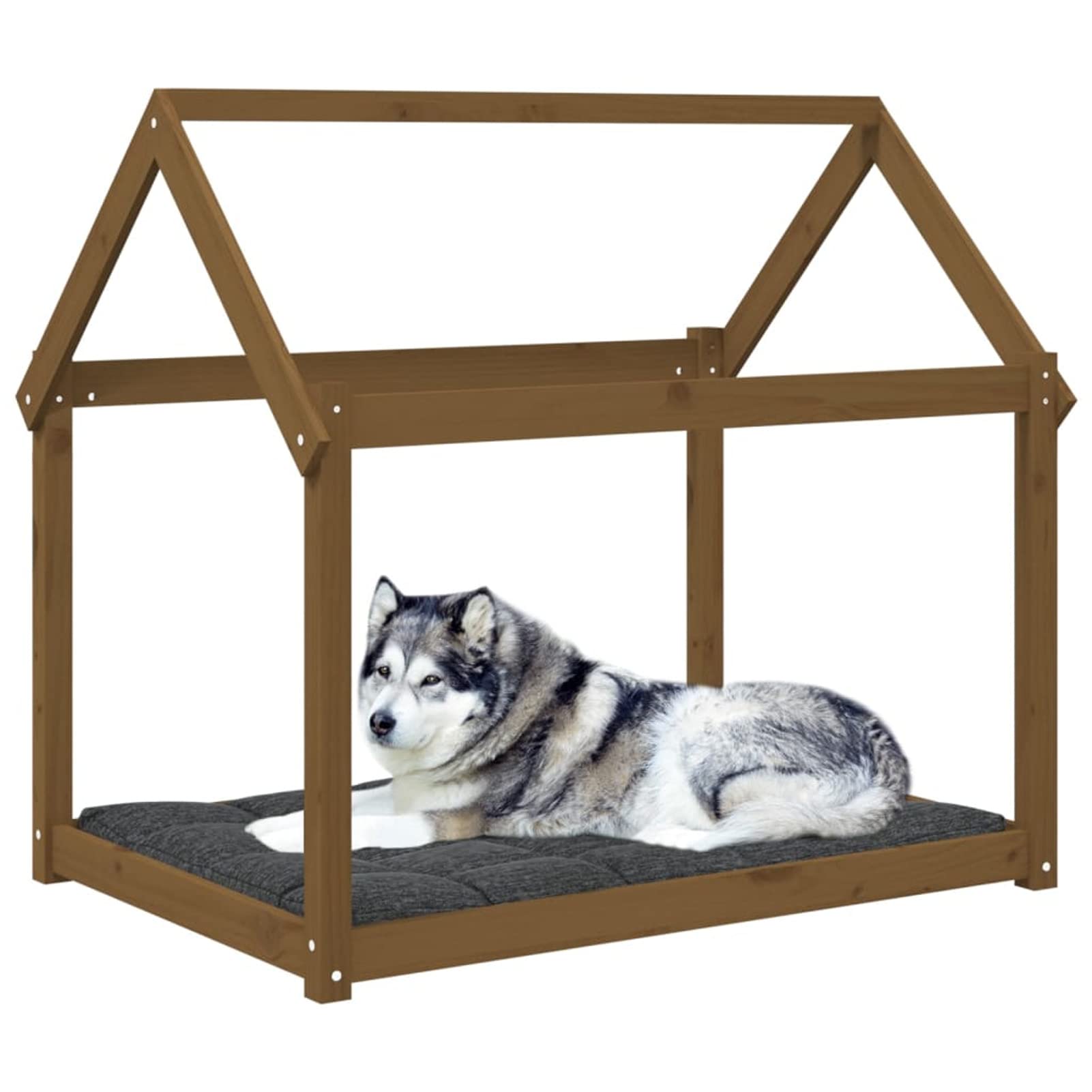 Homgoday Bursztynowe legowisko dla psa 111 x 80 x 100 cm z litego drewna sosnowego, wystrój klatki dla psa klatka dla psa wewnętrzna Kennel dla psów klatki dla psów na zewnątrz ogrodzenie dla psa
