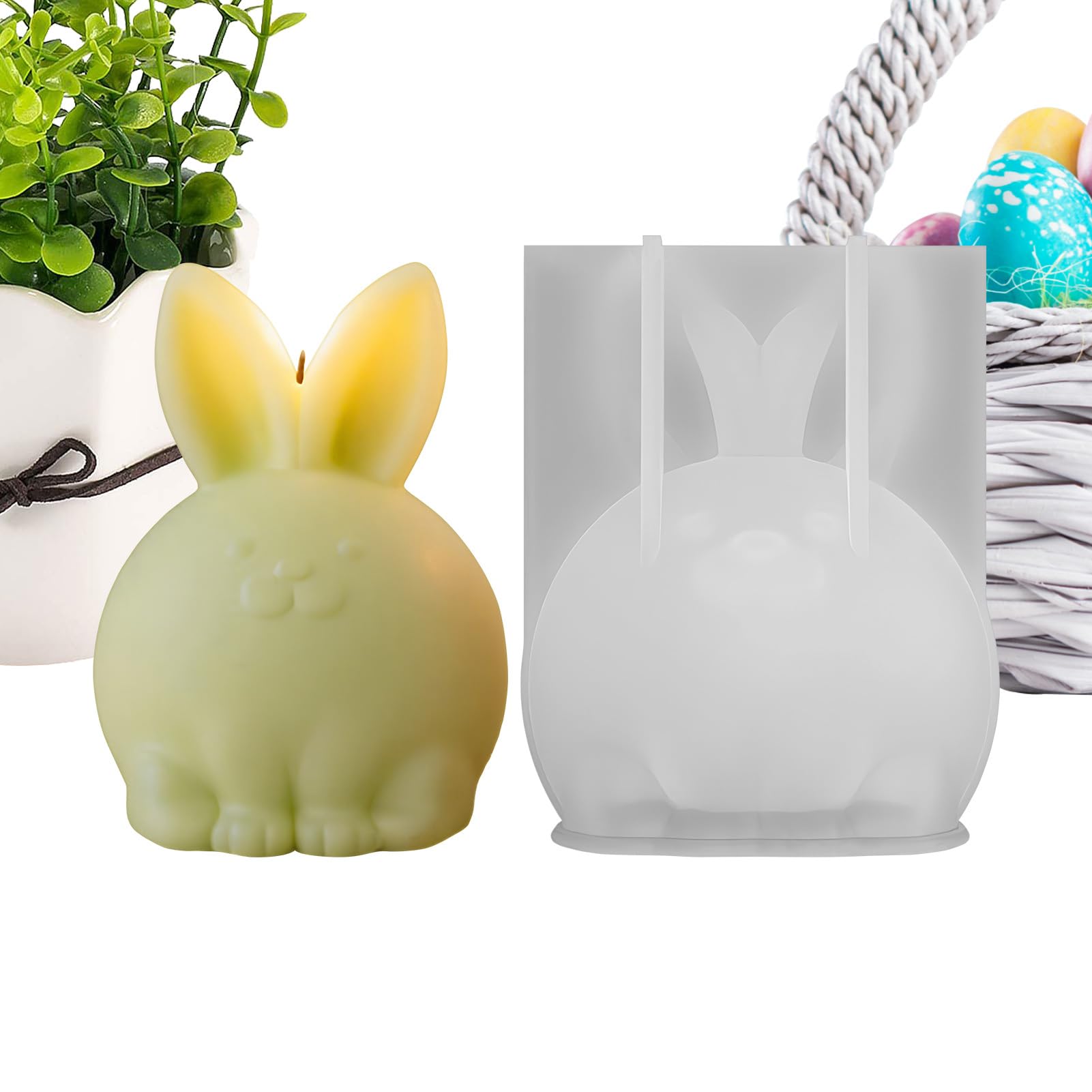 In Silicone Per Candle Per Colata A Forma Di Coniglio | Forma Antiaderente Per La Creazione Di per Casa Fai Da Te Resina Epossidica Gesso Cemento Argilla Festività