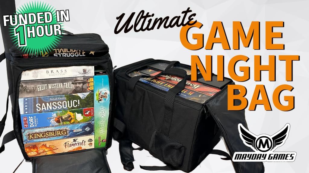 Ultimate Board Game Travel Bag – Durable Storage Case for Up to 10 Games, Water-Resistant, Adjustable Strap & Handles – Perfect for Game Nights, Conventions & Tournaments (Parent) (Black)