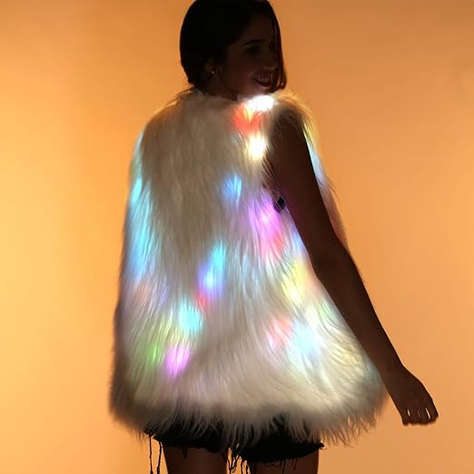 Faux Fur Coat Furry Led Vest 